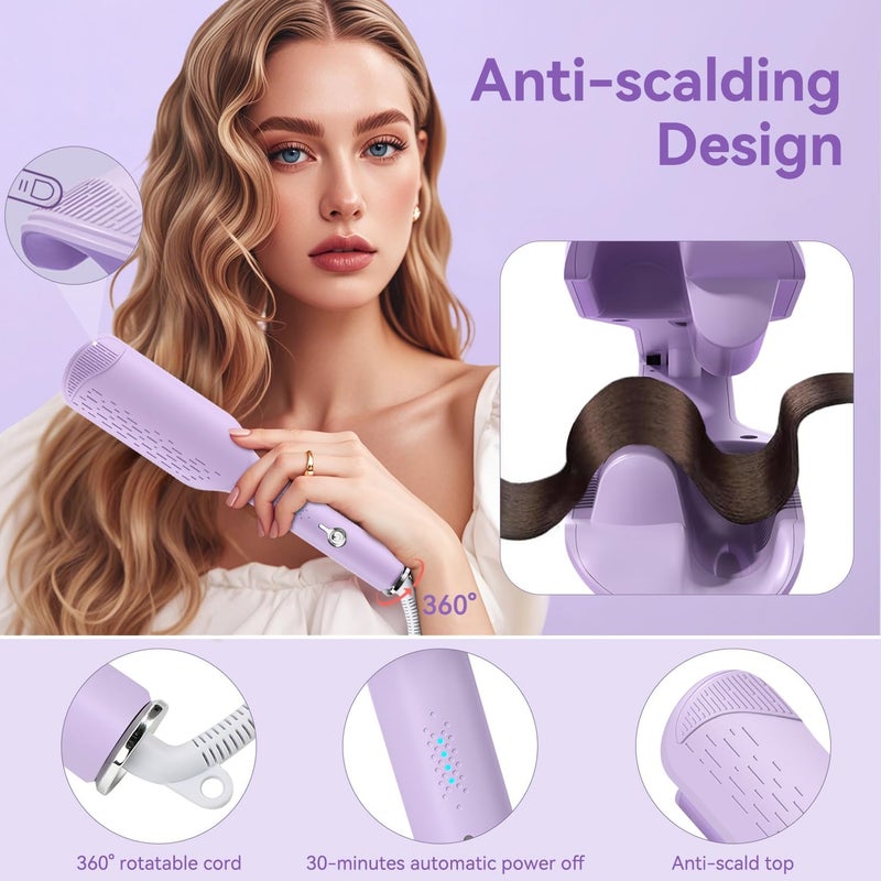 Chikyo Curling Iron Hair Crimper Waver, 1.25 Inch Rovy Wave Curling Iron with Anti-Scald, Ionic Deep Waver Hair Curler Tool with Ceramic 2 Barrel for Women, 32mm Beach Waves with 30 Min Auto Shut Off - Image 4